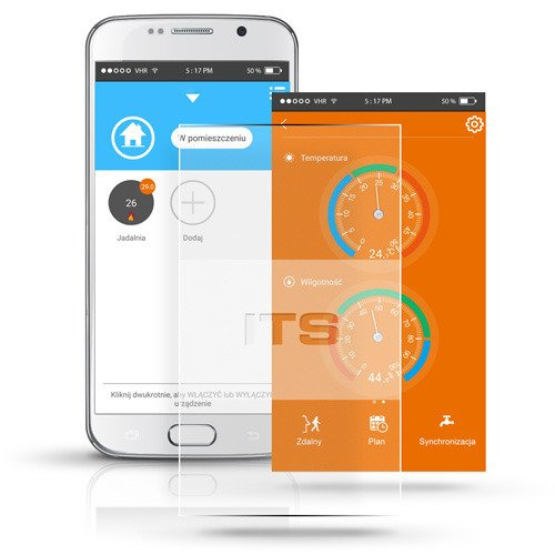 Smartfon z uruchomioną dedykowaną aplikacją