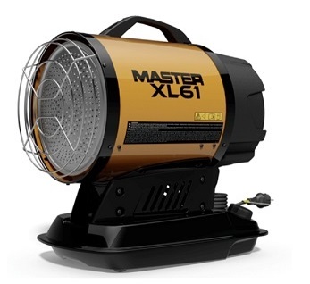 Promiennik olejowy MASTER XL 61, o mocy 17 kW na białym tle