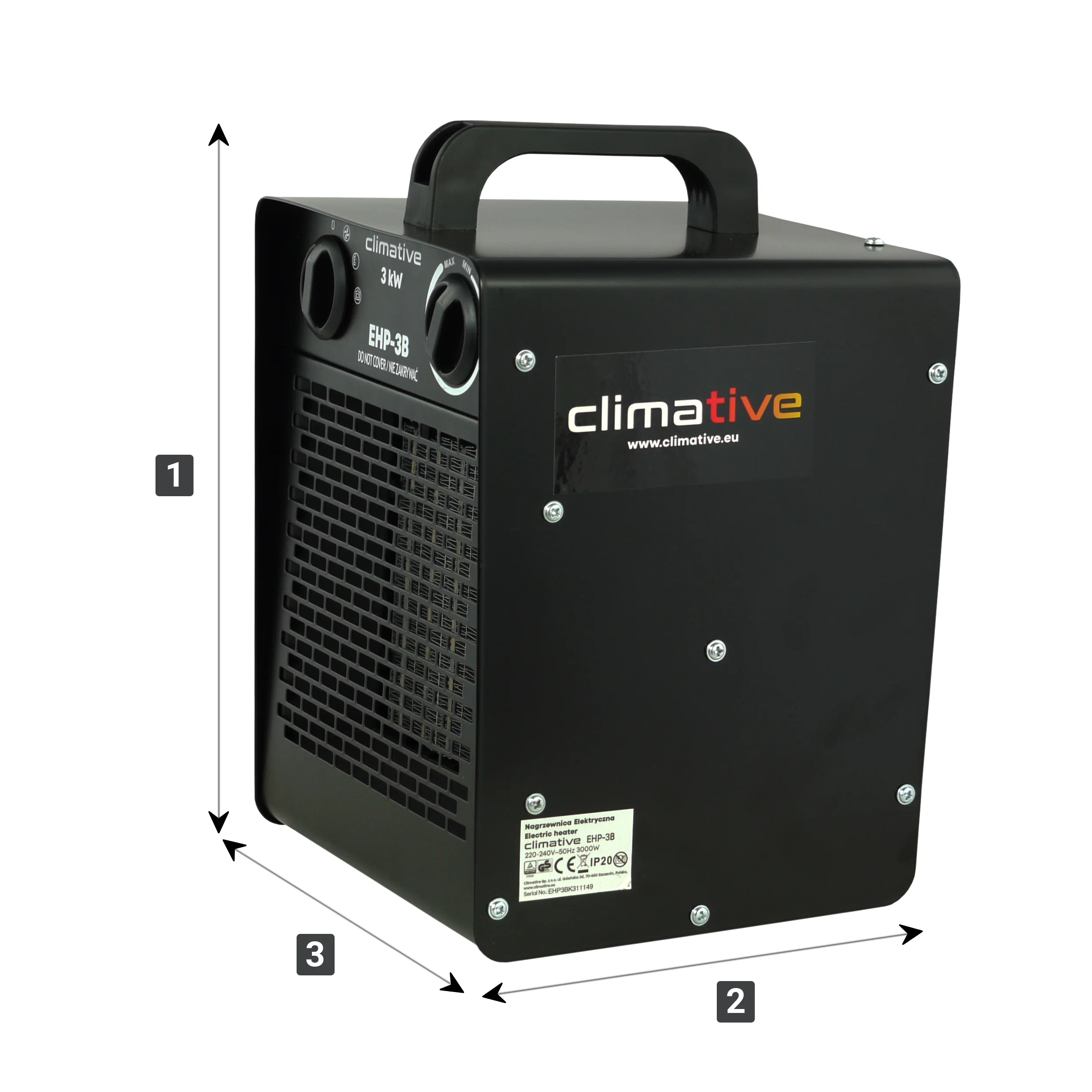 Climative EHP-3B wymiary