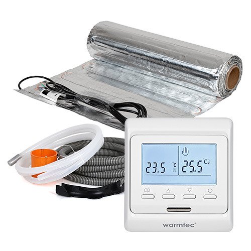 Zestaw ogrzewania podłogowego pod panele Warmtec AL/T510 na białym tle