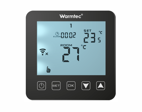 Regulator temperatury PRT-01 (czarny) na białym tle