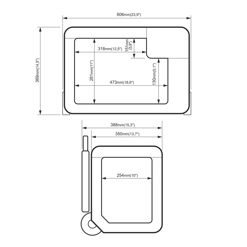 Lodówka kompresorowa Yolco BCX30 GREY - wymiary