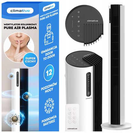 Wentylator kolumnowy Climative Pure Air Plasma - Biały