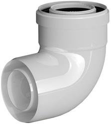 Kolano koncentryczne do systemów kominowych PP-AL 87° DN60/100mm z uszczelką [EPDM] ONNLINE OLPP60/100B90