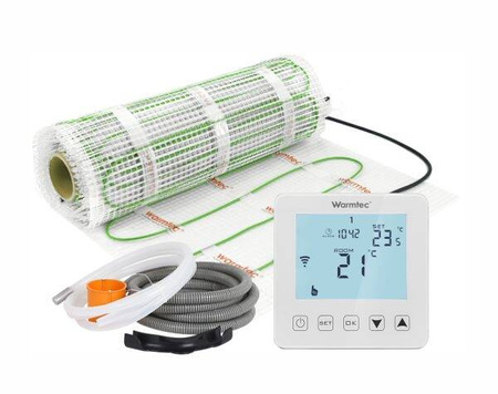 Zestaw elektrycznego ogrzewania podłogowego Warmtec DSE-100/PRT01-B (10 m2) Wi-Fi