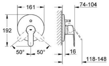 Eurostyle Cosmopolitan - jednouchwytowa bateria wannowa 19506002 GROHE