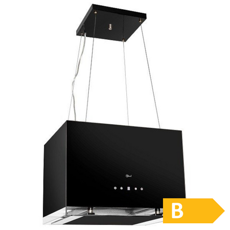 Okap wyspowy wiszący Focus Mediolan black