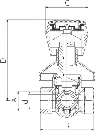 Zawór kulowy podtynkowy 1/2