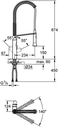 K7 - jednouchwytowa bateria zlewozmywakowa 32950000 GROHE