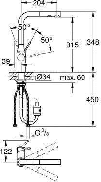 Essence New - jednouchwytowa bateria zlewozmywakowa 30270000 GROHE