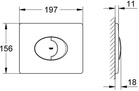 Skate Air - przycisk uruchamiający do spłuczki podtynkowej 38506P00 GROHE