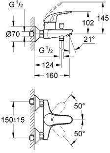 Euroeco - jednouchwytowa bateria wannowa 32743000 GROHE