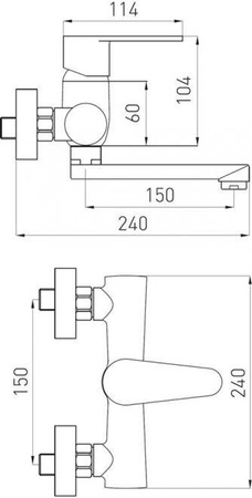 ALGEO bateria umywalkowa ścienna, chrom BAG3 FERRO