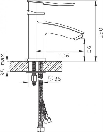 VENETO VERDELINE bateria umywalkowa stojąca, chrom BVN2VL FERRO