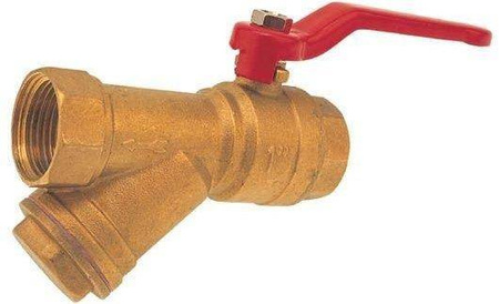 Zawór kulowy z filtrem skośnym 1