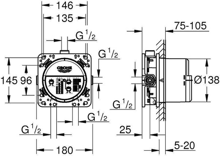 Rapido Smart Box Uniwersalny element podtynkowy 1/2