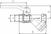 Zawór kulowy z filtrem skośnym 1/2