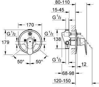Eurosmart Cosmopolitan, jednouchwytowa bateria wannowa 32879000 GROHE