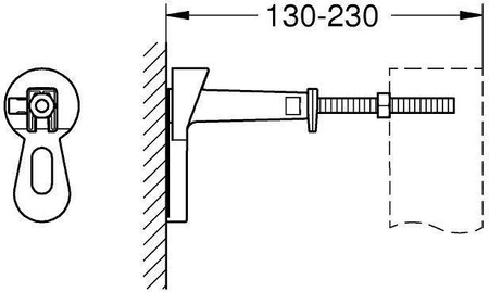 Rapid SL, kątownik ścienny, regulacja głębokości 130-230mm 3855800M GROHE
