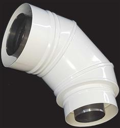 Kolano przyłączeniowe redukcyjne kondensacyjny koncentryczny DN 60/100 x 80/125 powietrzno-spalinowy do kotła z adapterem z tworzywa uniwersalne Onnline ONUNIK80125 ONNLINE