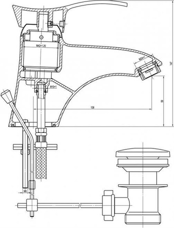 PADWA bateria umywalkowa stojąca, chrom BTP2 FERRO