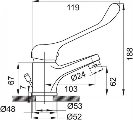 VASTO MEDICO bateria umywalkowa stojąca, chrom BVAM2 FERRO