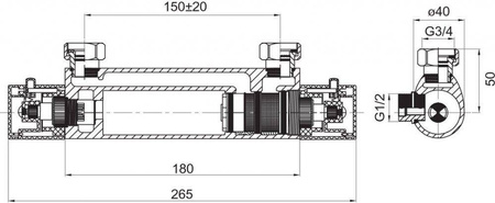 VARESE bateria termostatyczna natryskowa ścienna, chrom TAM7 FERRO