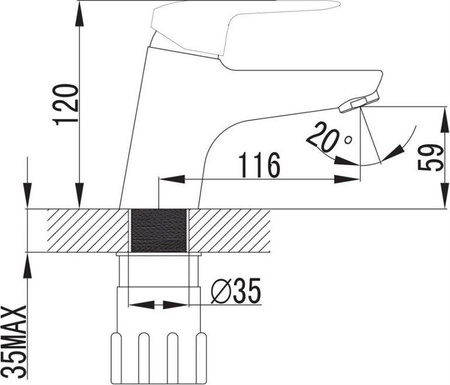 DIJON bateria umywalkowa stojąca, chrom BDJ2 FERRO