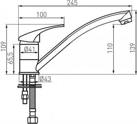BASIC bateria zlewozmywakowa stojąca, chrom BBC4 FERRO