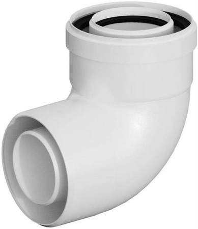 Kolano koncentryczne do systemów kominowych PP-AL 87° DN80/125mm z uszczelką [EPDM] ONNLINE OLPP80/125B90