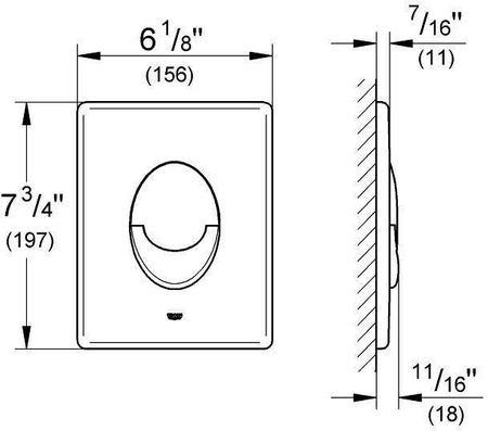 Skate Air, przycisk spłukujący, do uruchomienia 2-pojemnościowego lub Start/Stop, powłoka chromowa 38505000 GROHE