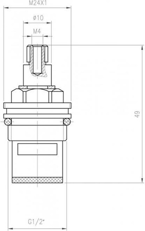 Głowica ceramiczna do baterii dwuuchwytowej /wieloklin 15/ G05 FERRO